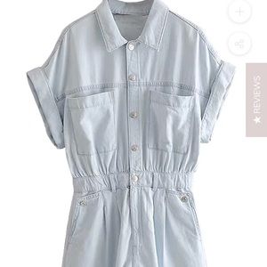 Goodnight Macaroon Maya Buttoned Denim Romper